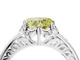 White gold Fancy Yellow Heart  Cut Halo Diamond Ring with Channel Set Band and Four-Prong Setting_36