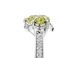 White gold Fancy Yellow Heart  Cut Halo Diamond Ring with Channel Set Band and Four-Prong Setting_37