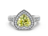 White gold Fancy Yellow Heart  Cut Halo Diamond Ring with Pavé Band and Four-Prong Setting_52