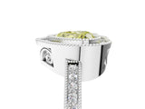 White gold Fancy Yellow Heart  Cut Halo Diamond Ring with Pavé Band and Milgrain Prong Setting_37