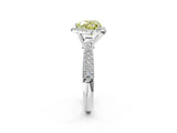 White gold Fancy Yellow Heart Cut Halo Diamond Ring with Pavé Band_38