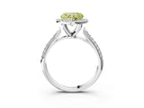 White gold Fancy Yellow Heart Cut Halo Diamond Ring with Pavé Band_39