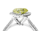 White gold Fancy Yellow Heart Cut Halo Diamond Ring with Pavé Band_40