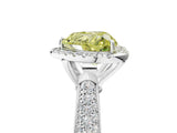White gold Fancy Yellow Heart Cut Halo Diamond Ring with Pavé Band_41