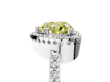 White gold Fancy Yellow Heart  Cut Halo Diamond Ring with Pave Band and Four-Prong Setting_29