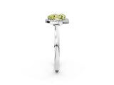White gold Fancy Yellow Heart Cut Halo Diamond Ring with Solitaire Band and Prong Setting_2