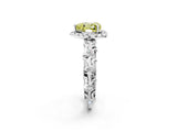White gold Fancy Yellow Heart Cut Halo Diamond Solitaire with Filigree Band and Four-Prong Setting_2