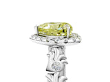 White gold Fancy Yellow Heart Cut Halo Diamond Solitaire with Filigree Band and Four-Prong Setting_5