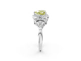 White gold Fancy Yellow Heart Cut Halo Diamond Split Shank Engagement Ring with Four-Prong Setting_2