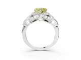 White gold Fancy Yellow Heart Cut Halo Diamond Split Shank Engagement Ring with Four-Prong Setting_3