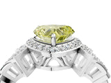 White gold Fancy Yellow Heart Cut Halo Diamond Split Shank Engagement Ring with Four-Prong Setting_4
