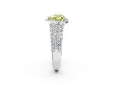 White gold Fancy Yellow Heart Cut Halo Pavé Diamond Engagement Ring with Split Shank and Four-Prong Setting_17