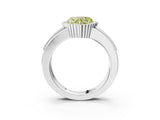 White gold Fancy Yellow Heart  Cut Halo Pave Band Four-Prong Ring_52