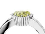 White gold Fancy Yellow Heart  Cut Halo Pave Band Four-Prong Ring_53