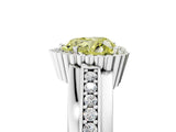 White gold Fancy Yellow Heart  Cut Halo Pave Band Four-Prong Ring_54