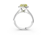 White gold Fancy Yellow Heart  Cut Halo Pave Band Four-Prong Setting Ring_23