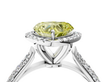 White gold Fancy Yellow Heart  Cut Halo Pave Band Four-Prong Setting Ring_24