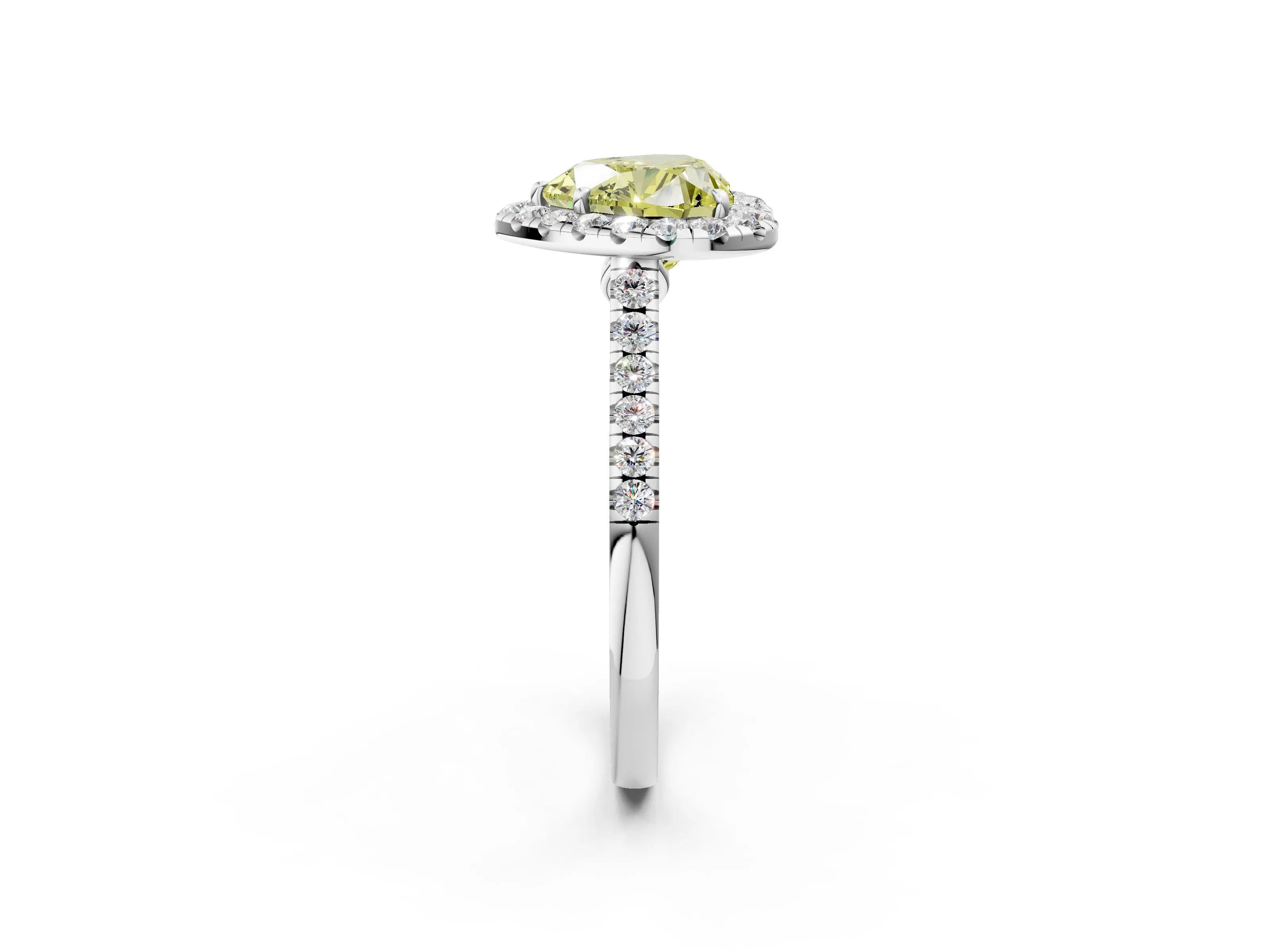 White gold Fancy Yellow Heart Cut Halo Pave Diamond Engagement Ring with Four-Prong Setting_2