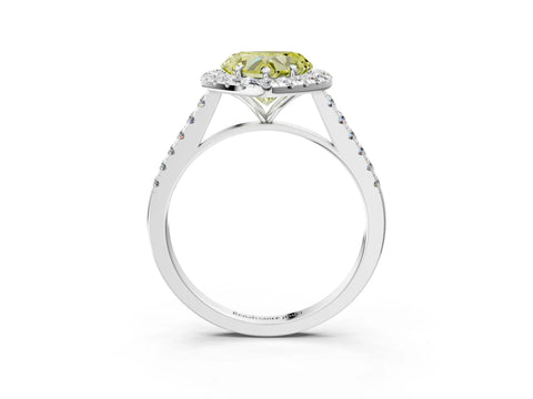 White gold Fancy Yellow Heart Cut Halo Pave Diamond Engagement Ring with Four-Prong Setting_3
