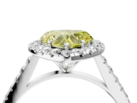 White gold Fancy Yellow Heart Cut Halo Pave Diamond Engagement Ring with Four-Prong Setting_4