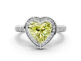 White gold Fancy Yellow Heart  Cut Halo Pave Split Shank Prong Setting Ring_31