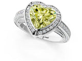 White gold Fancy Yellow Heart  Cut Halo Pave Split Shank Prong Setting Ring_32