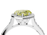 White gold Fancy Yellow Heart Cut Halo Round Diamond Pavé Band with Four-Prong Setting_43