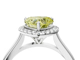 White gold Fancy Yellow Heart Cut Halo Round Diamond Solitaire Engagement Ring with Pave Band and Four-Prong Setting_28