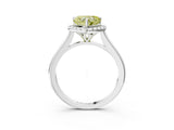 White gold Fancy Yellow Heart Cut Halo Round Diamond Solitaire Engagement Ring with Pave Band and Four-Prong Setting_29