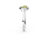 White gold Fancy Yellow Heart  Cut Halo Solitaire Engagement Ring with Square Band and Four-Prong Setting_126