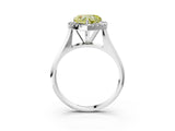 White gold Fancy Yellow Heart  Cut Halo Solitaire Engagement Ring with Square Band and Four-Prong Setting_127