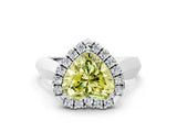White gold Fancy Yellow Heart  Cut Halo Solitaire Engagement Ring with Square Band and Four-Prong Setting_12