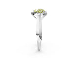 White gold Fancy Yellow Heart  Cut Halo Solitaire Engagement Ring with Square Band and Four-Prong Setting_14
