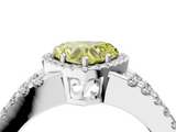 White gold Fancy Yellow Heart  Cut Halo Split Shank Diamond Ring with Four-Prong Setting_49