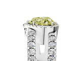 White gold Fancy Yellow Heart  Cut Halo Split Shank Diamond Ring with Four-Prong Setting_50