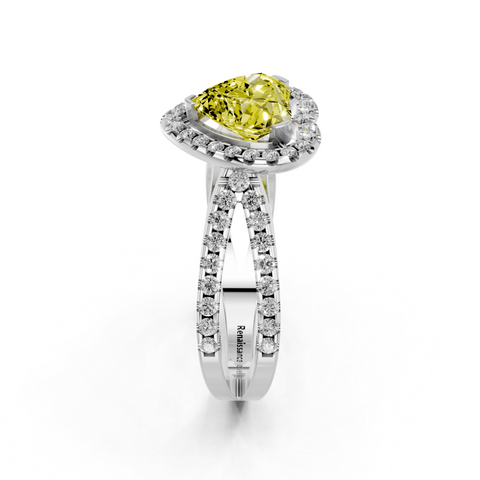 White gold Fancy Yellow Heart  Cut Halo Split Shank Pave Set Ring_26