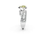 White gold Fancy Yellow Heart  Cut Halo Split Shank Prong Setting Ring_15