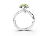 White gold Fancy Yellow Heart  Cut Halo Split Shank Prong Setting Ring_16