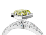White gold Fancy Yellow Heart  Cut Halo Split Shank Prong Setting Ring_17