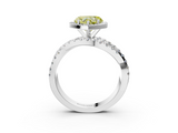 White gold Fancy Yellow Heart  Cut Halo Split Shank Prong Setting Ring_64