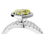 White gold Fancy Yellow Heart  Cut Halo Split Shank Prong Setting Ring_65
