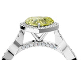 White gold Fancy Yellow Heart Cut Halo Twist Band with Four-Prong Setting_100