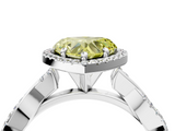 White gold Fancy Yellow Heart  Cut Halo Twisted Band Four-Prong Ring_24