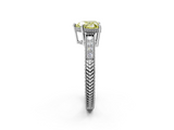 White gold Fancy Yellow Heart  Cut Milgrain Channel Set Engagement Ring with Solitaire Prong Setting_84