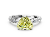 White gold Fancy Yellow Heart  Cut Pavé Band Solitaire Ring with Four-Prong Setting_21