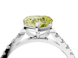 White gold Fancy Yellow Heart  Cut Pavé Band Solitaire Ring with Four-Prong Setting_25
