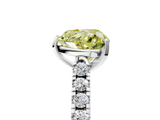White gold Fancy Yellow Heart  Cut Pavé Band Solitaire Ring with Four-Prong Setting_26