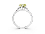 White gold Fancy Yellow Heart  Cut Pavé Band Solitaire Ring with Four-Prong Setting_28