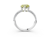 White gold Fancy Yellow Heart  Cut Pave Diamond Engagement Ring with Channel Set Band and Four-Prong Setting_23