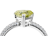 White gold Fancy Yellow Heart  Cut Pave Diamond Engagement Ring with Channel Set Band and Four-Prong Setting_24